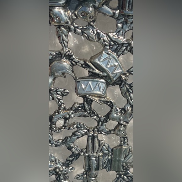 VINTAGE GODINGER SILVER ART CO. CHRISTMAS TREE CANDLE HOLDER Beautiful DetailNIB - Picture 4 of 5